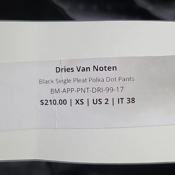 Dries Van Noten Nwt Black Single Pleat Polka Dot Women's Pants Size 2 - Picture 13 of 13